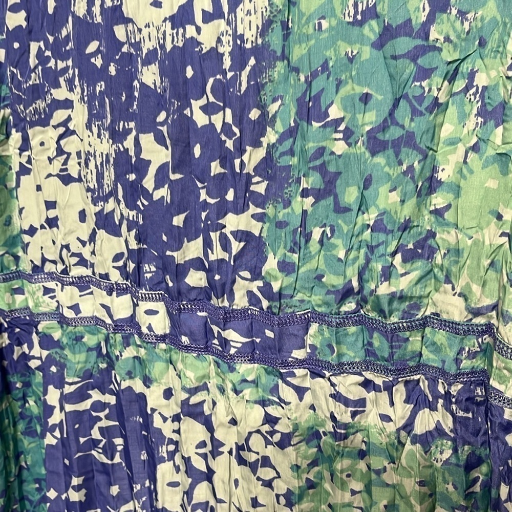 Access Blue Green Floral Button Front Blouse XL - Picture 6 of 7
